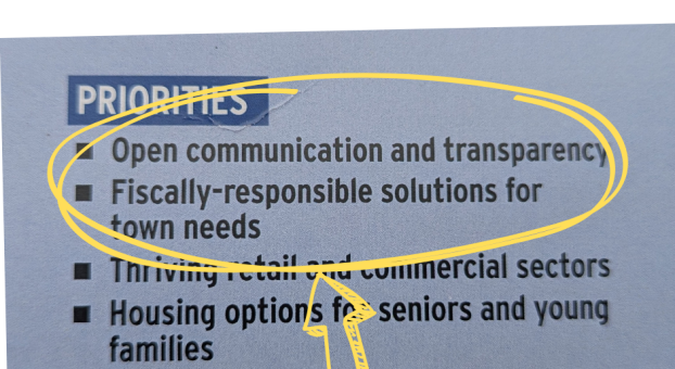 Select Board is now prioritizing "Open Communication, Inclusion, Fiscal responsibility"